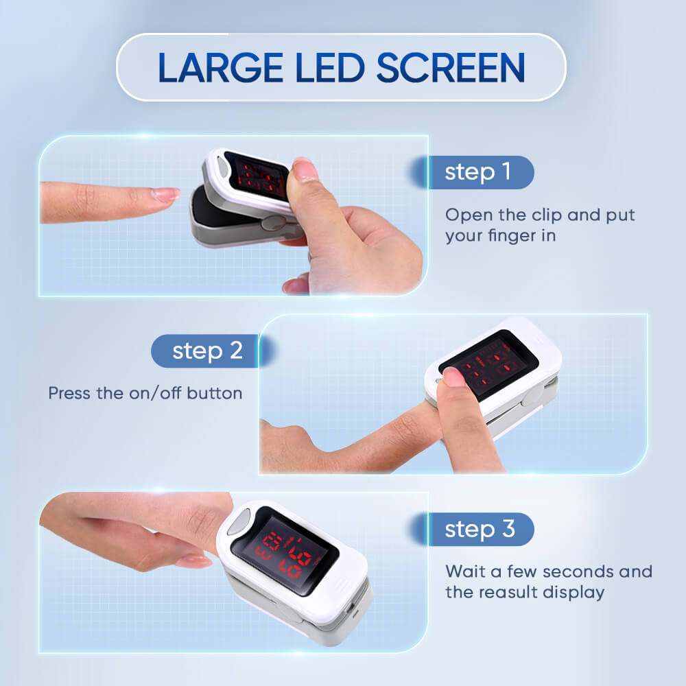 Portable Digital Reading LED Display Finger Pulse Oximeter