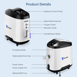 Continuous Flow Oxygen Concentrator Varon 1-8L/min 105W Pro Upgraded Oxygen Purity 96% Breathing Machine for Home