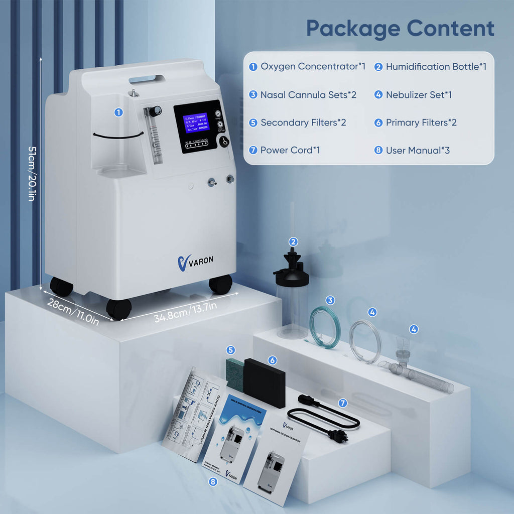 VARON FDA Approved 5L Medical Grade Home Oxygen Concentrator Serene 5 ...