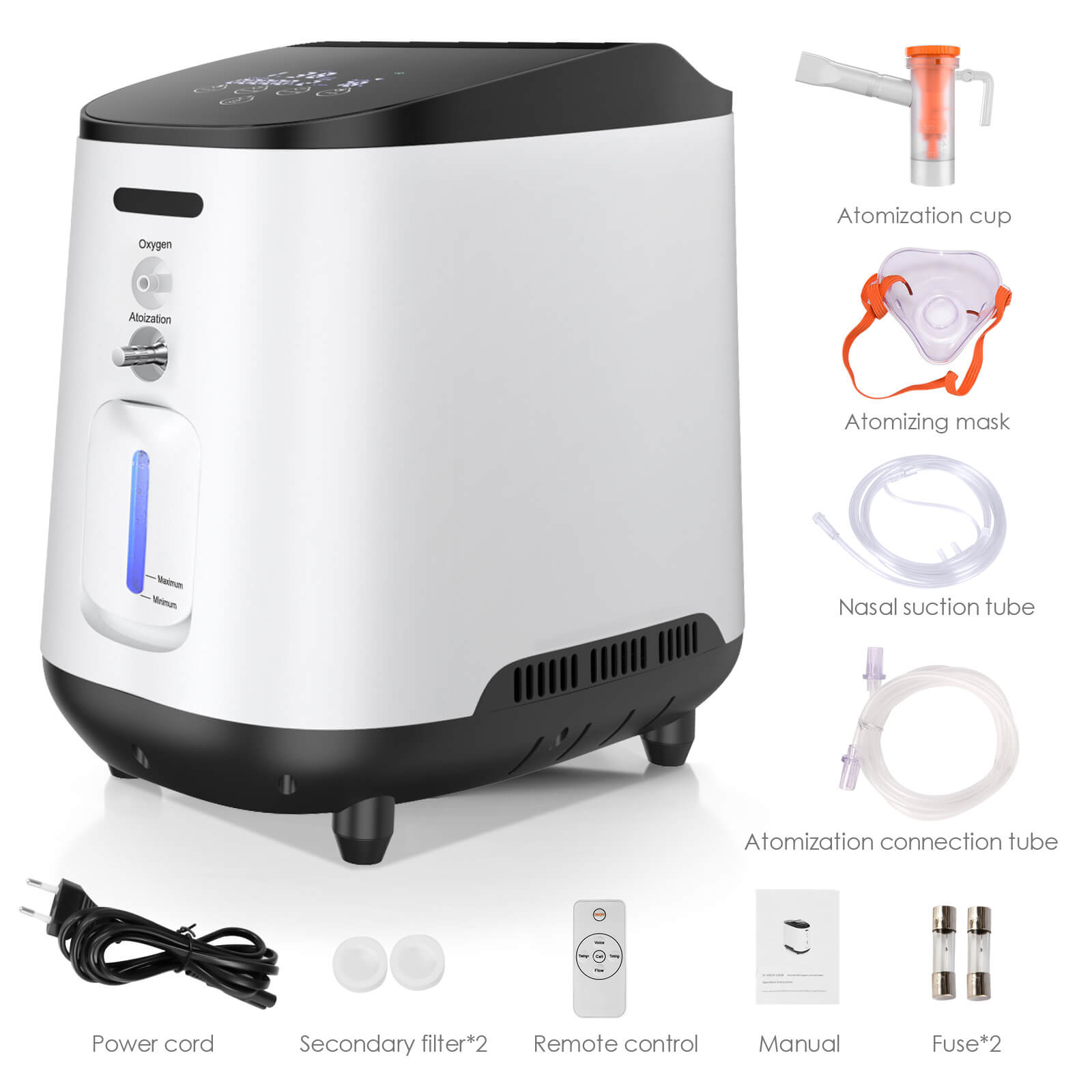 1-7L/min Adjustable Home Use Oxygen Concentrator Y-101W