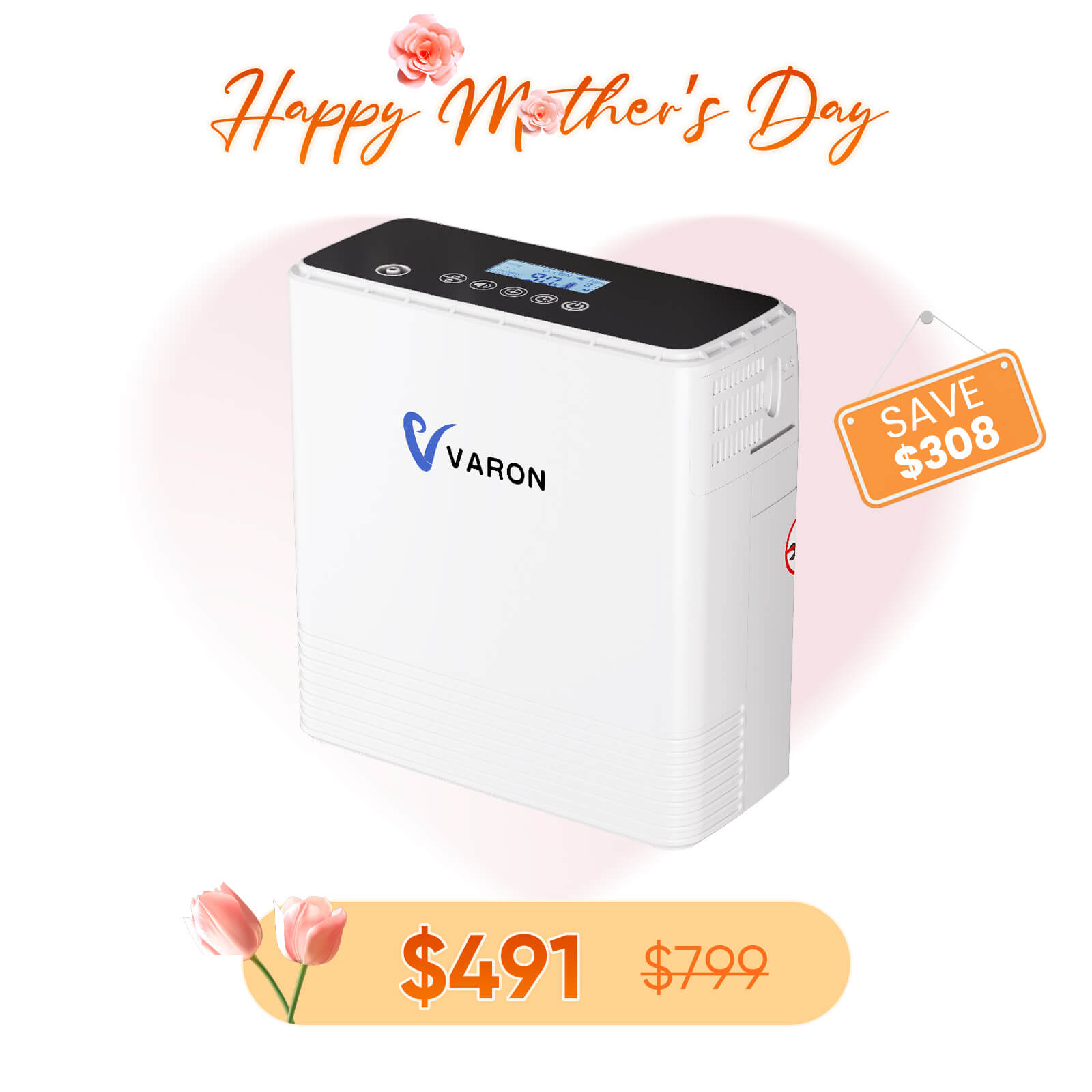 NEW  Arrival VARON 1-6L Continuous Flow Portable Oxygen Concentrator NT-06