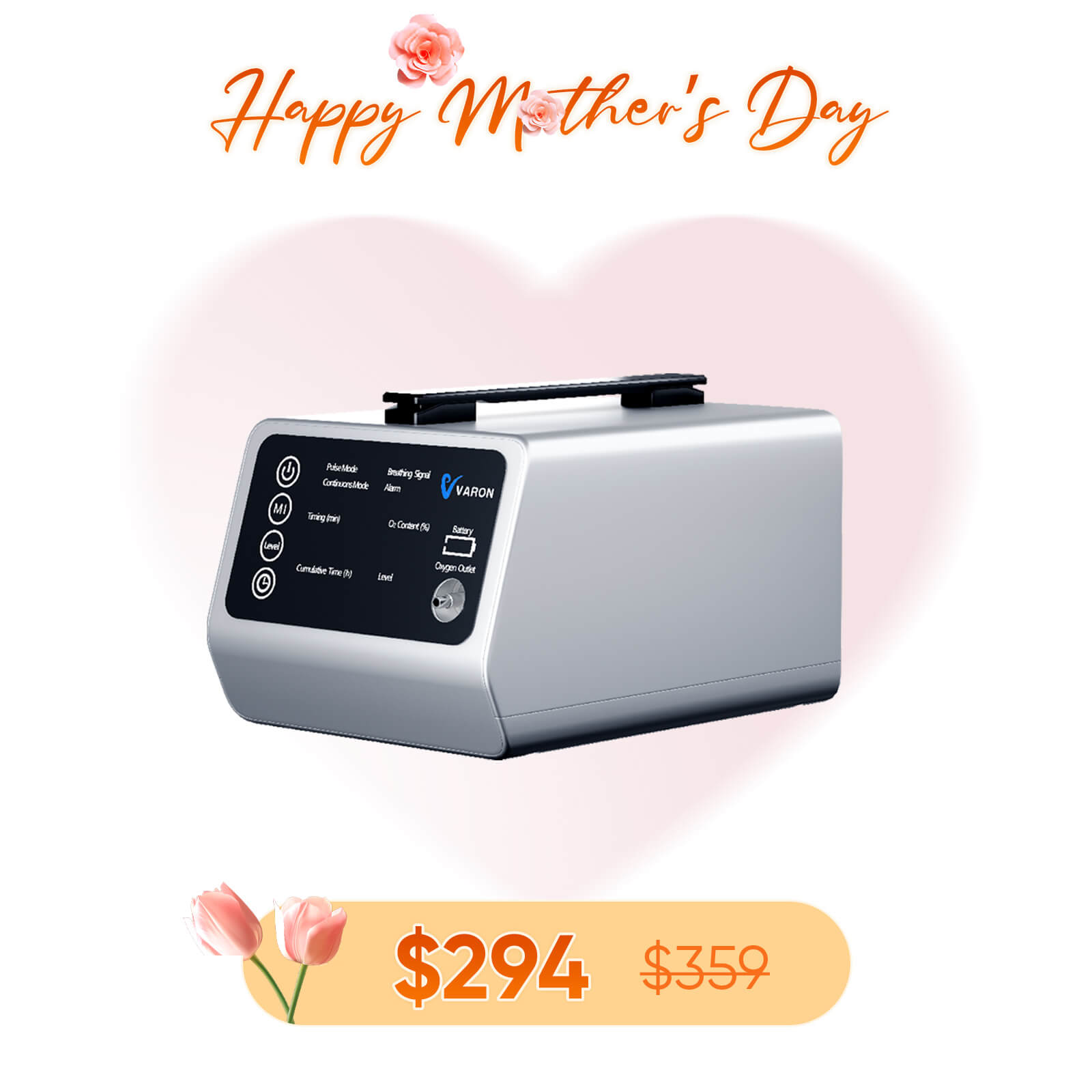 New Arrival VARON 1-5L Versatile Portable Oxygen Concentrator VT-1 for Travel