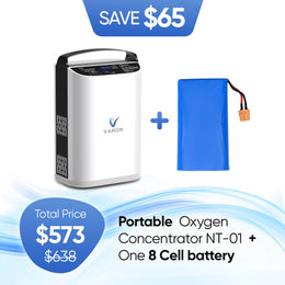 Upgraded 1-5L Portable Oxygen Concentrator NT-01 + One Extra 8 Cell Battery