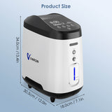 Upgraded VARON 1-7 L/min Home Oxygen Concentrator 105W Pro