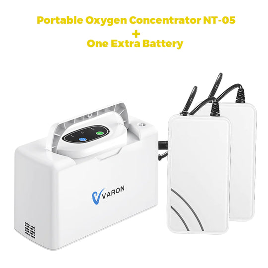 Best Selling🥇VARON 3L Portable Continuous Flow  Oxygen Concentrator NT-05 + 1 Extra 4 Cell Battery