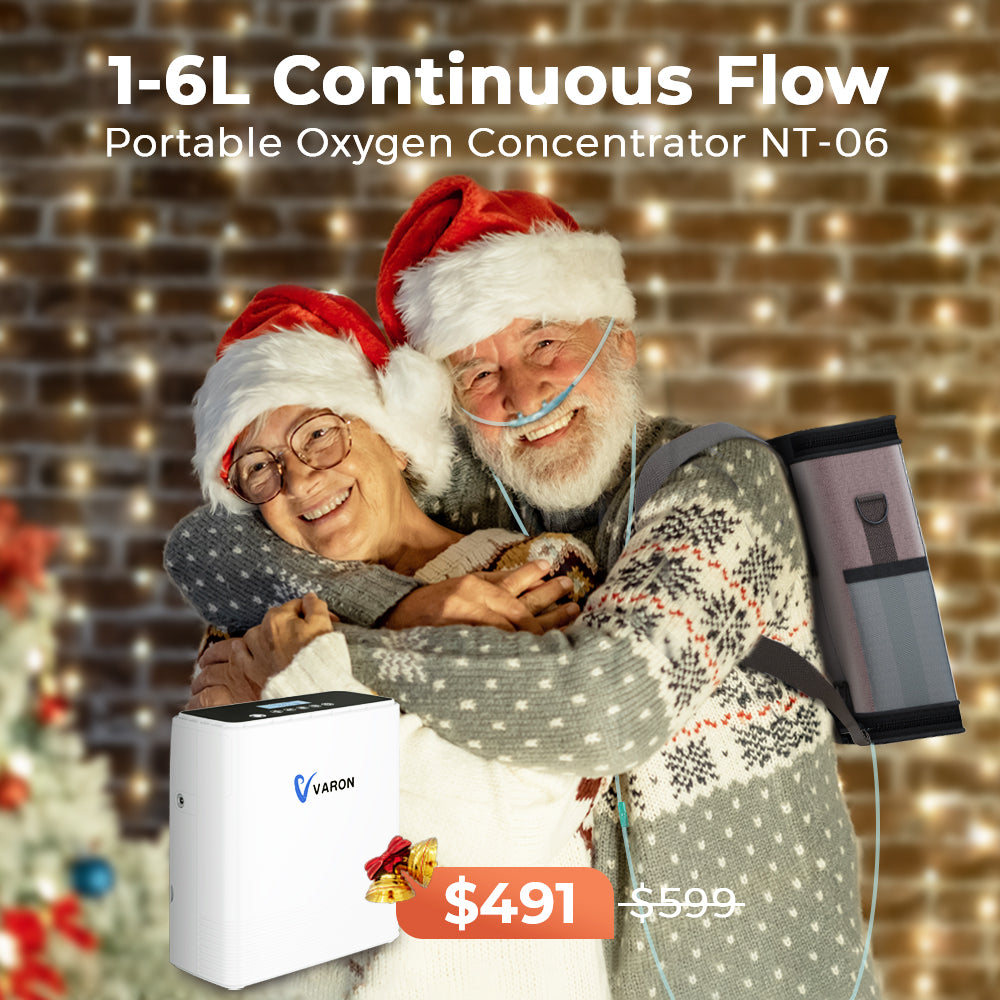 Portable Continuous Flow O2 concentrator Varon 1-6L/min NT-06 with 2 h ...