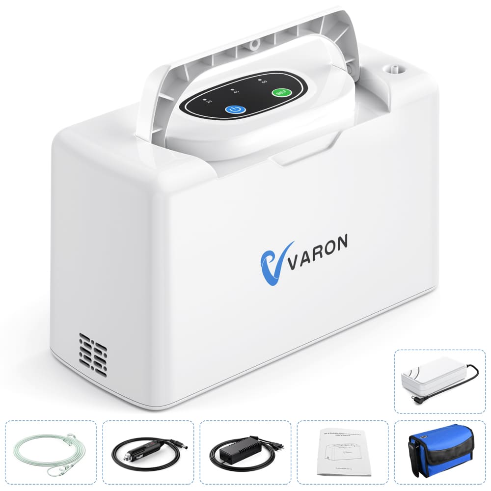 Best Selling 🥇 VARON 3L Portable Continuous Flow  Oxygen Concnetrator NT-05 + An Extra Battery