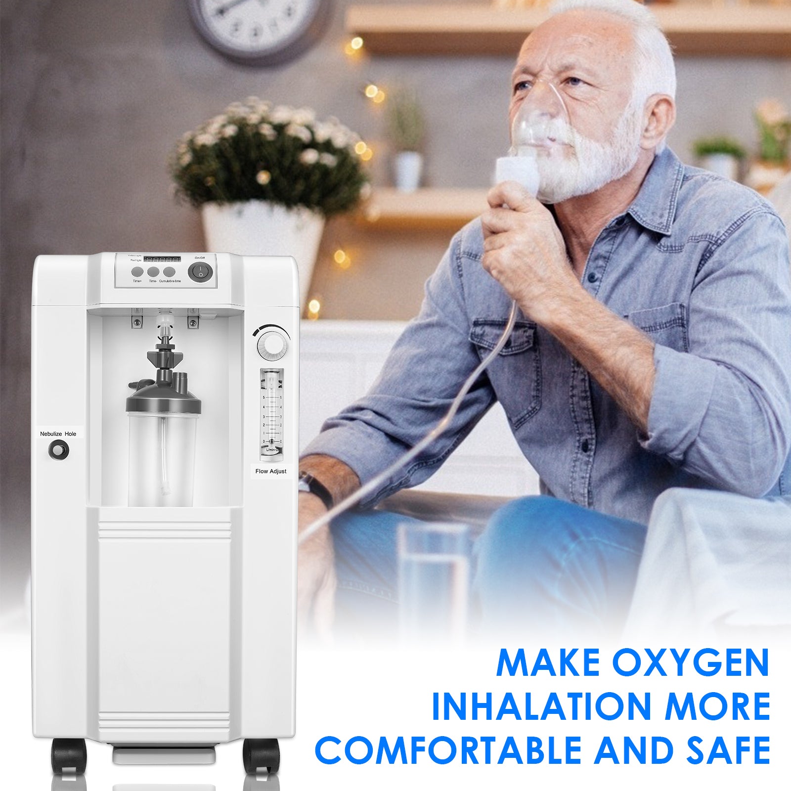 oxygensolve 93% ± 3% Home Oxygen Concentrator With 0.6~5L/Min ZH-A51-OXYGENSOLVE