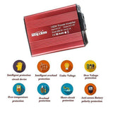 150W Car Power Inverter DC 12V to 110V/220V AC Car Converter with 3.1A Dual USB Car Adapter-Red-OXYGENSOLVE